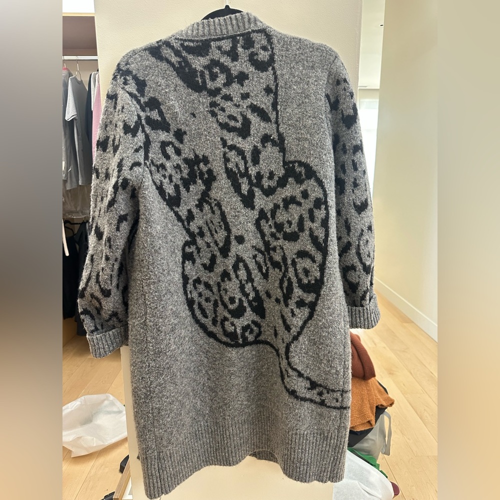 Anthropologie Charcoal leopard sweater - Picture 2 of 3